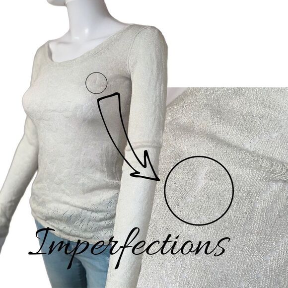 Express Silver Wool Blend Sheer Sweater - Picture 10 of 11